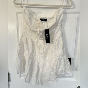 Lulus White Romper in‎ size Medium NWT